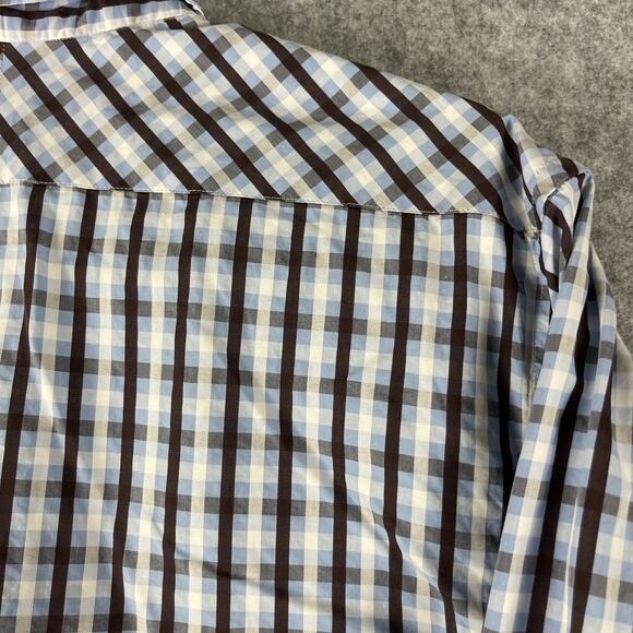 Billy Reid Shirt Mens Medium Plaid Button Up Cotton Italy Made Retro Hipster - Picture 13 of 14
